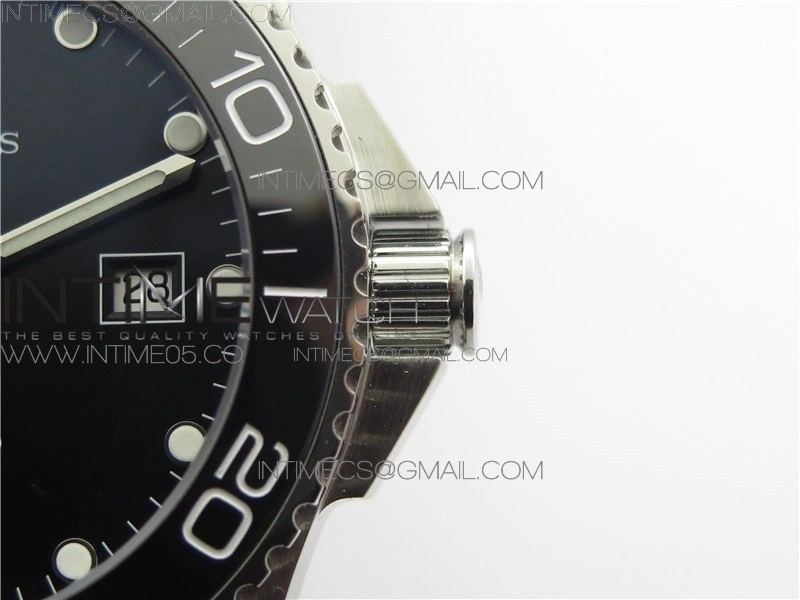 Conquest L3.840.4.56.6 Real Ceramic Bezel SS ZF 1:1 Best Edition Black dial On Rubber Strap A2824
